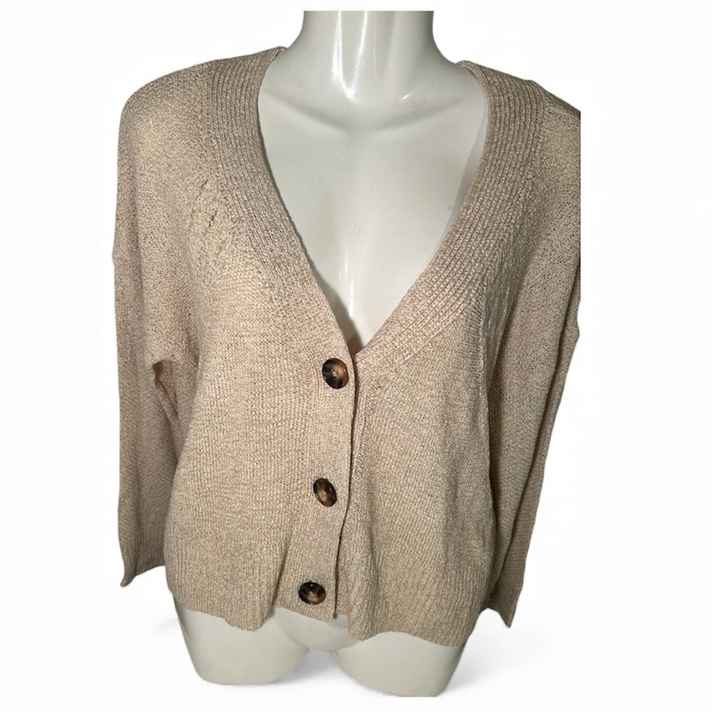 Maurices Beige Button-Up Cardigan